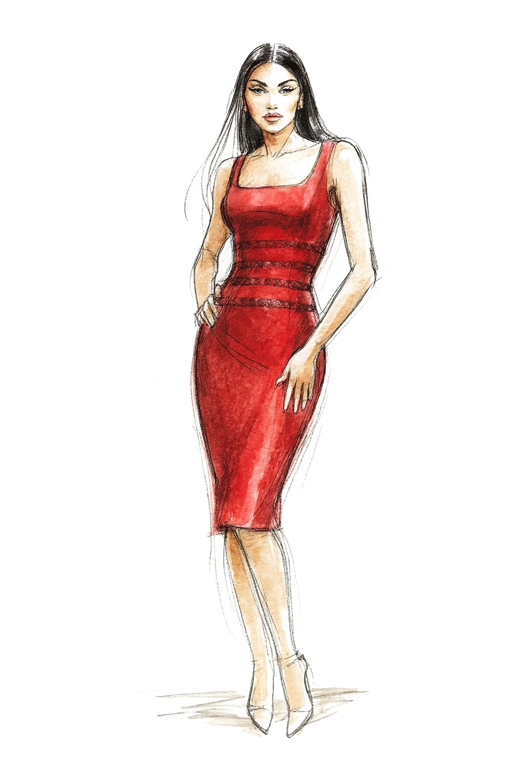 Touta fashion sketch